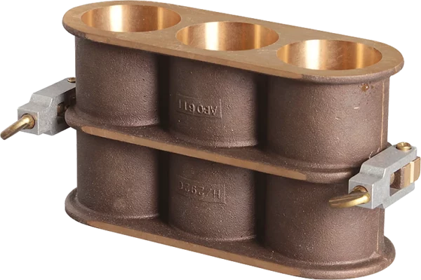 Concrete Cylinder Mold, 2" x 4" (51 x 102mm), 3-gang, Bronze