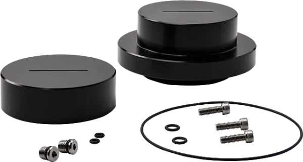 Permeability Cell Top Cap/Base Pedestal Set, Anodized Aluminum